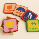 Set de posavasos de madera, con caja