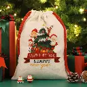 Saco de Navidad de Lino Cordón Rojo