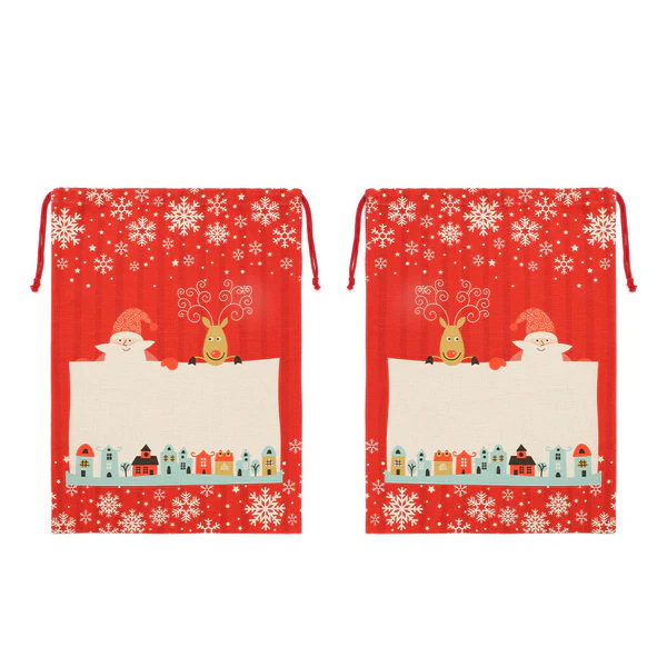 Saco de Navidad de Lino Sublimable con Patrón