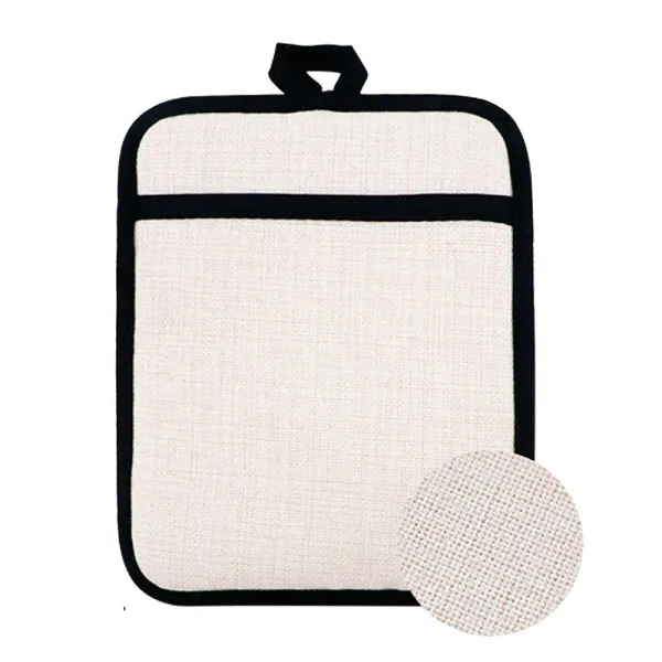 Manopla de Lino con Borde Negro