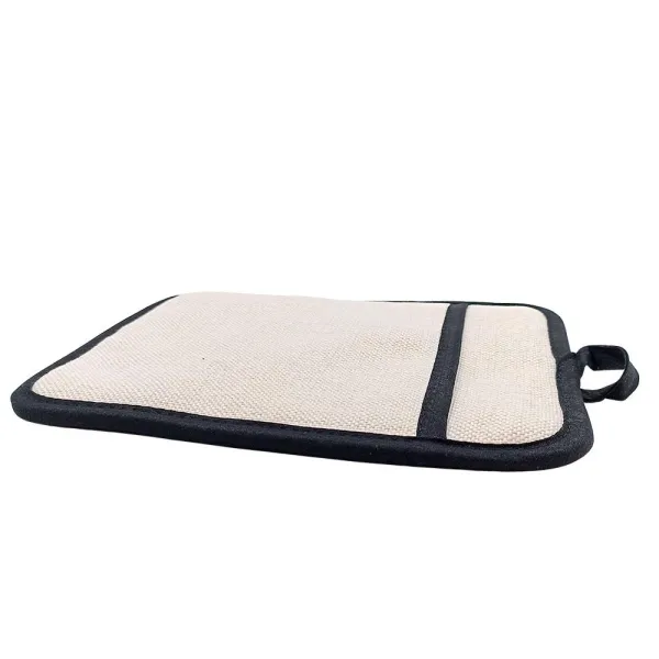 Manopla de Lino con Borde Negro