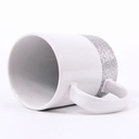 Taza de Cerámica Blanca base Plata Glitter | 11 Oz 