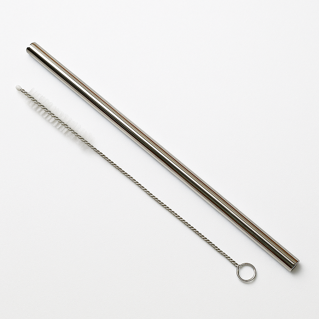 Vaso con pajita de acero inox 450ml