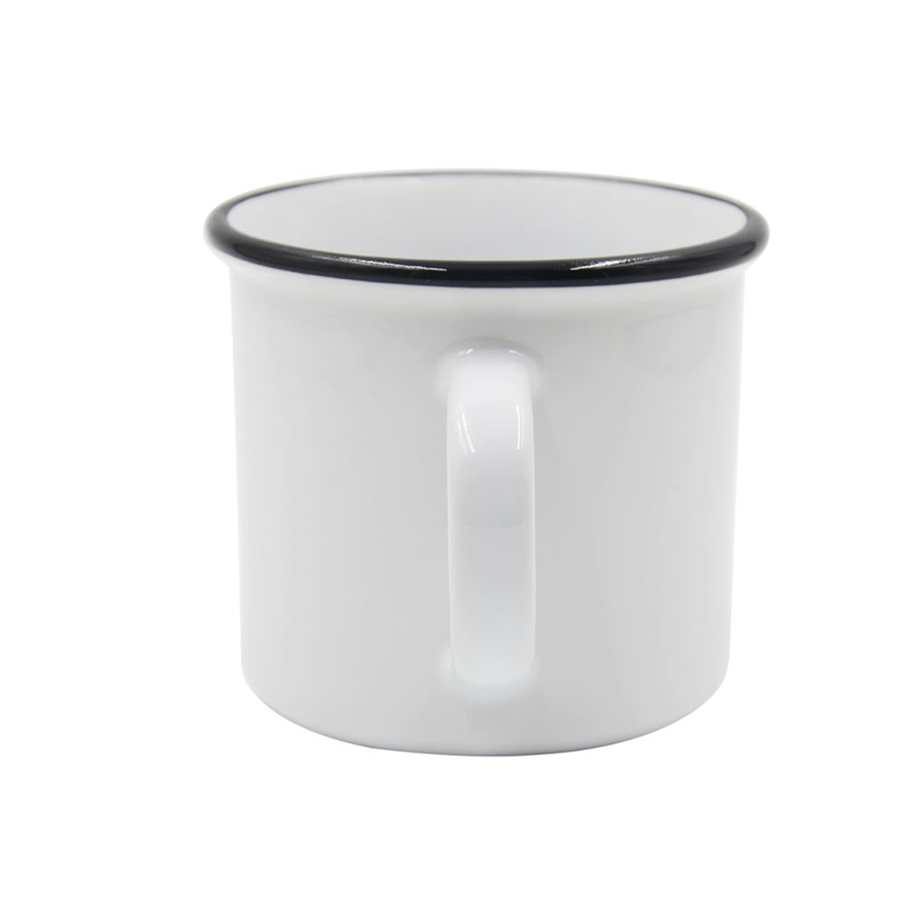 Taza de Cerámica con Borde Negro 11oz