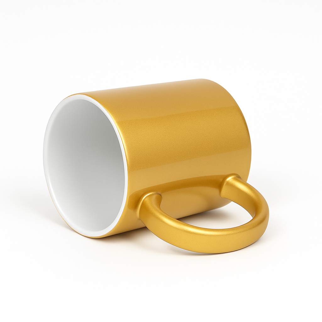 Taza de Cerámica Dorada para Sublimación 11oz