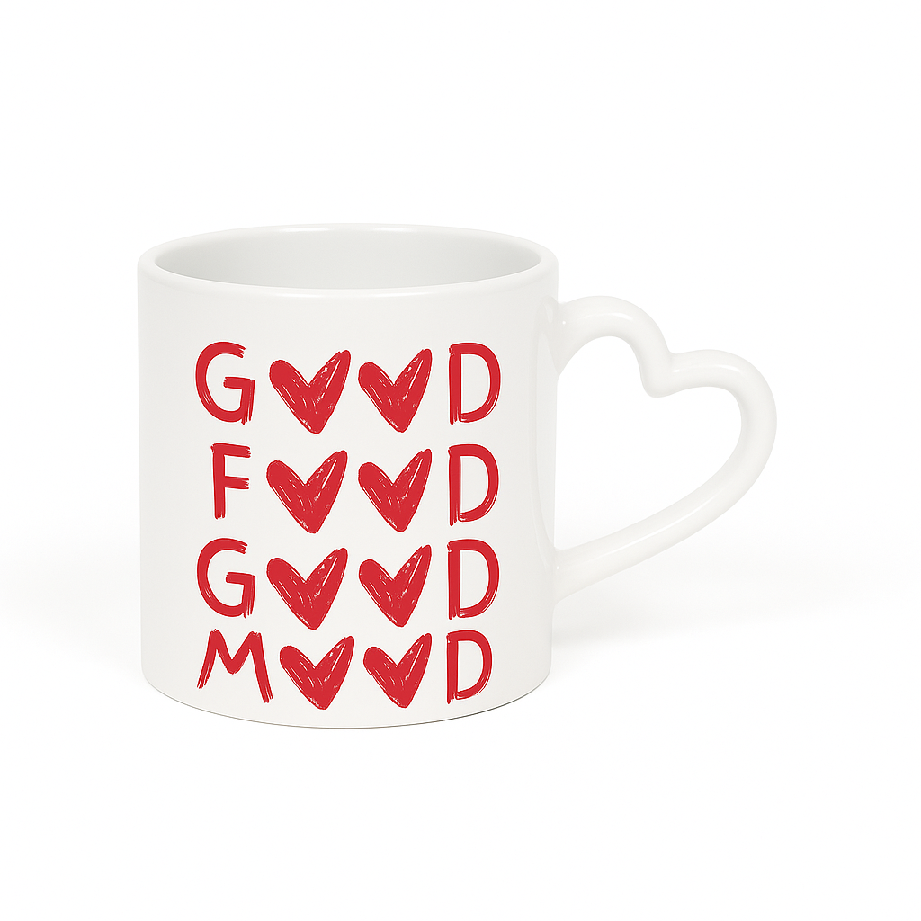 Taza de Cerámica con Asa de Corazón 11oz