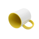 Taza cerámica con interior y asa de color, con caja