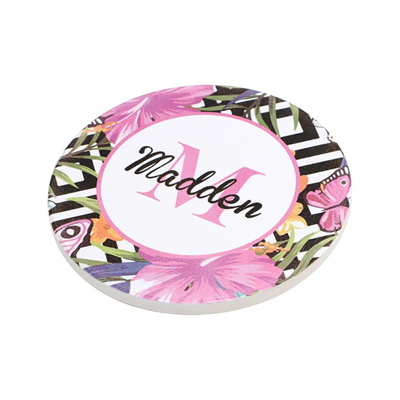 Posavasos de cerámica, redondo base de corcho