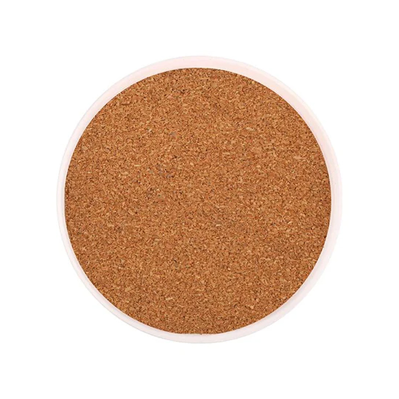 Posavasos Redondo de Cerámica con Base de Corcho