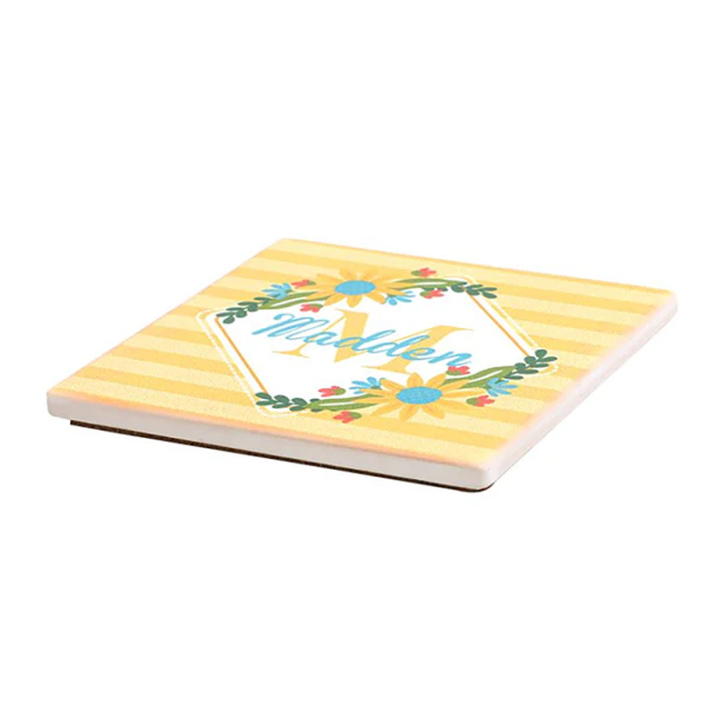 Posavasos Cuadrado de Cerámica con base de corcho