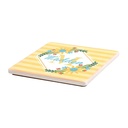 Posavasos Cuadrado de Cerámica con base de corcho