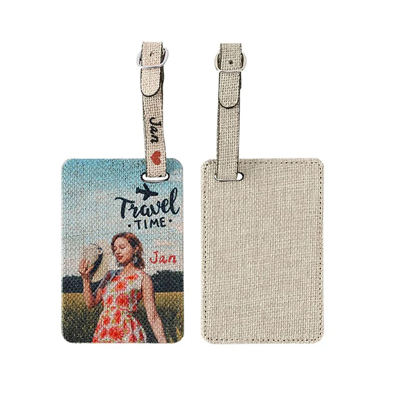 Etiqueta de equipaje de arpillera sublimable
