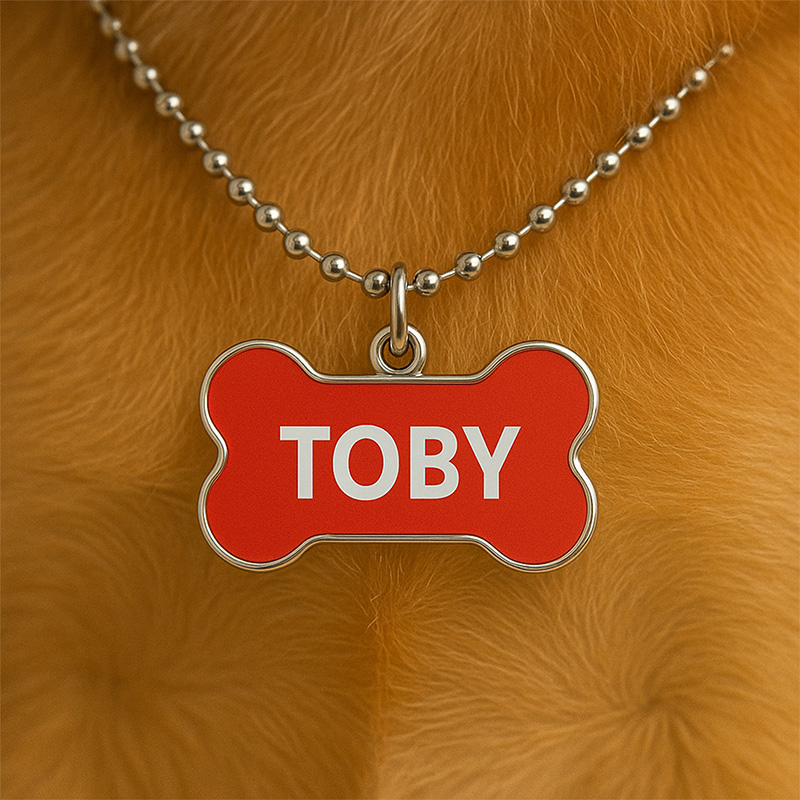 Placa para Mascota Forma de Hueso Sublimable