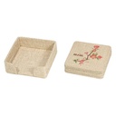 Set de 6 Posavasos Cuadrados de Arpillera