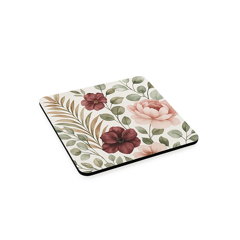 Posavasos Cuadrado MDF con Base de Corcho