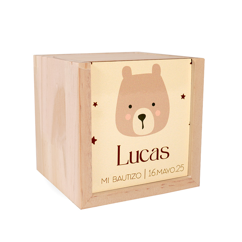 Caja de madera con tapa extraíble