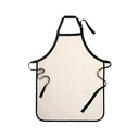 Delantal adulto lino con borde negro 80x64 cm