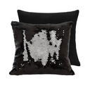 Funda de cojín de lentejuelas y microfibra negro 40x40 cm