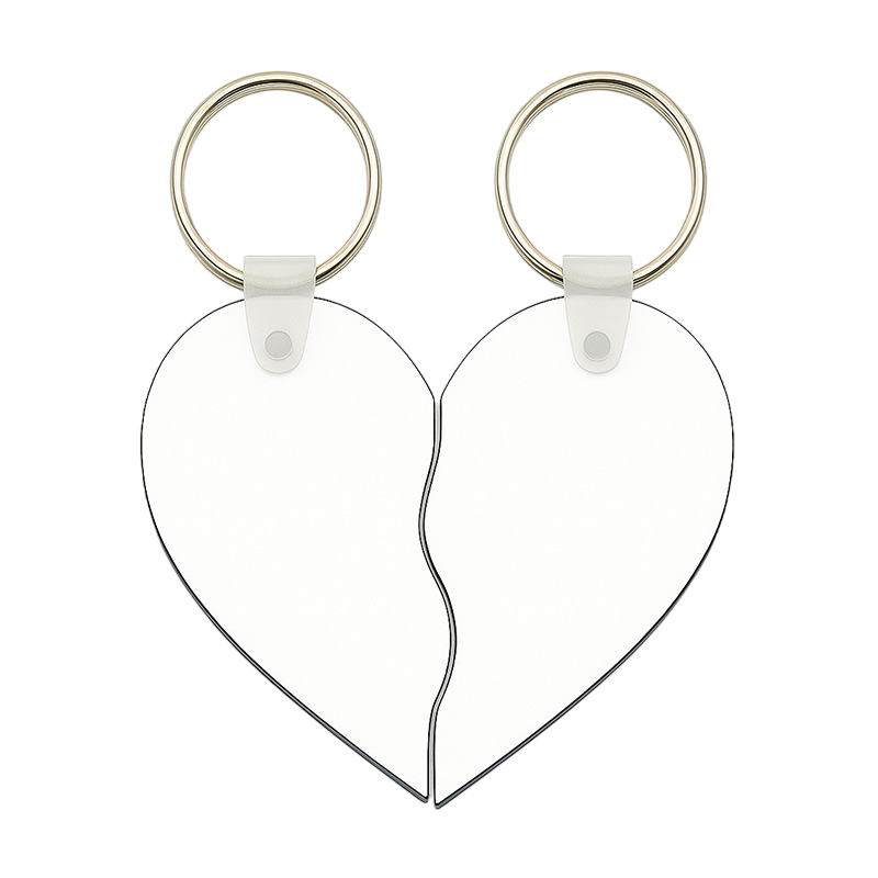 Llavero de Corazón en Dos Mitades MDF