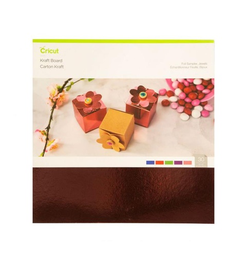 [009215] Cricut Kraft Board Foil Sampler Jewels 12"x12" 30