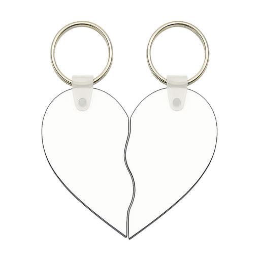 [007594] Llavero de madera corazón dos mitades