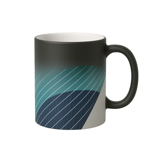 [007525] Taza cerámica mágica para subli. negra mate + caja