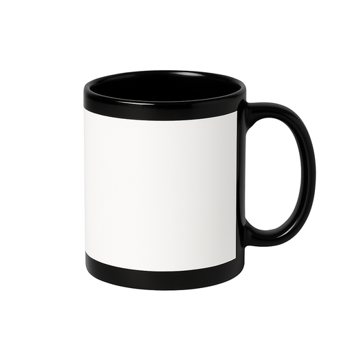 [008227] Taza cerámica negra con espacio blanco