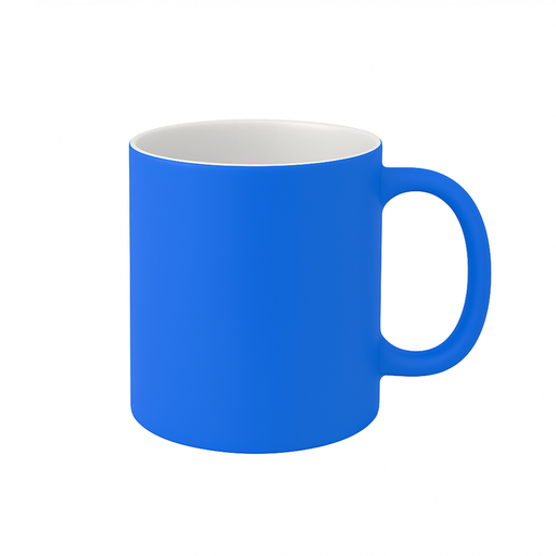 [006305] Taza de Cerámica Azul Flúor Mate | 11 Oz